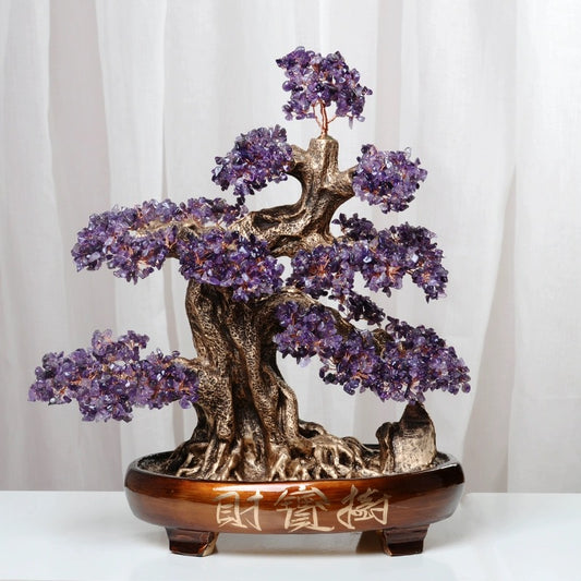 Protection - Fengshui Bonsai Crystal Tree with Natural Amethyst