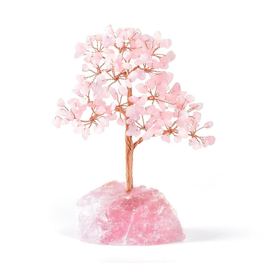 Natural rose quartz Fengshui tree for love and relationships